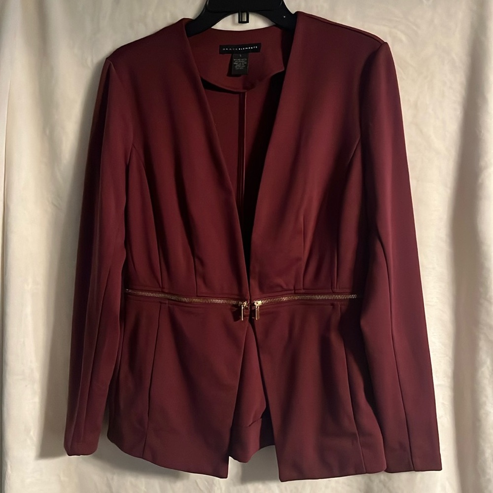 Women’s burgundy blazer